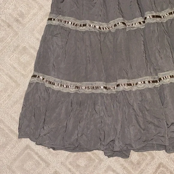 Cider Lace Stitch Tiered Midi Skirt in Olive - Picture 8 of 11